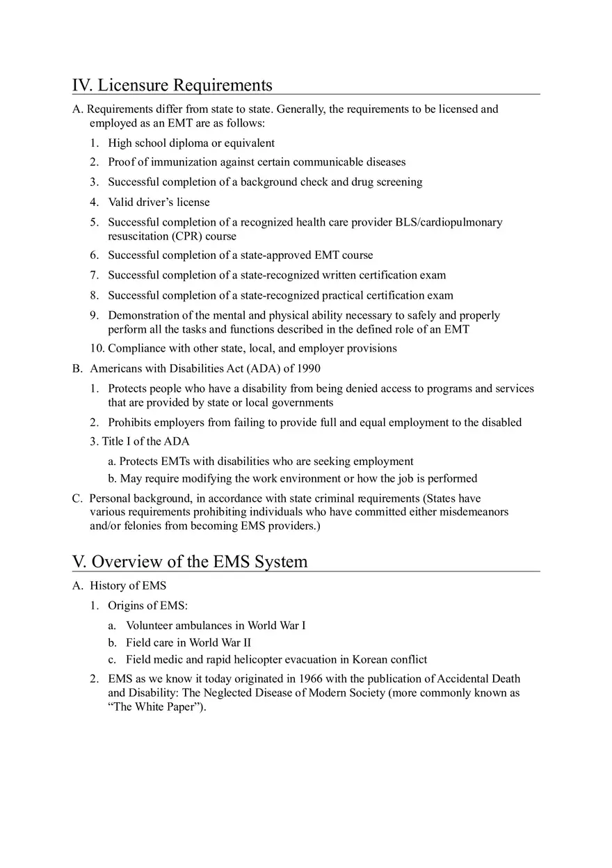 Emergency Medical Technician (EMT) Overview - Page 2