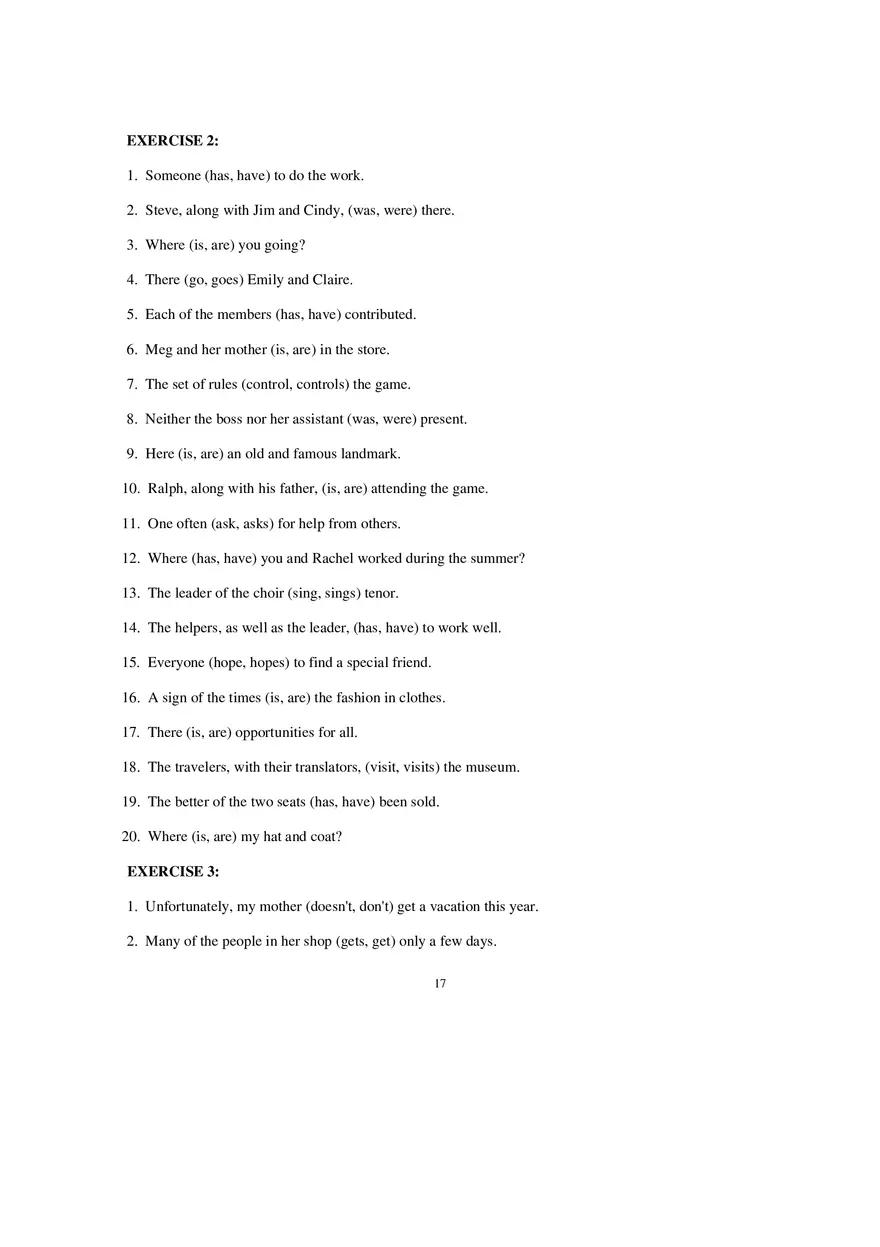 Packet 6 Subject Verb Agreement - Page 9