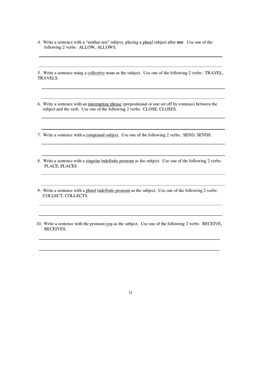 Packet 6 Subject Verb Agreement - Page 14