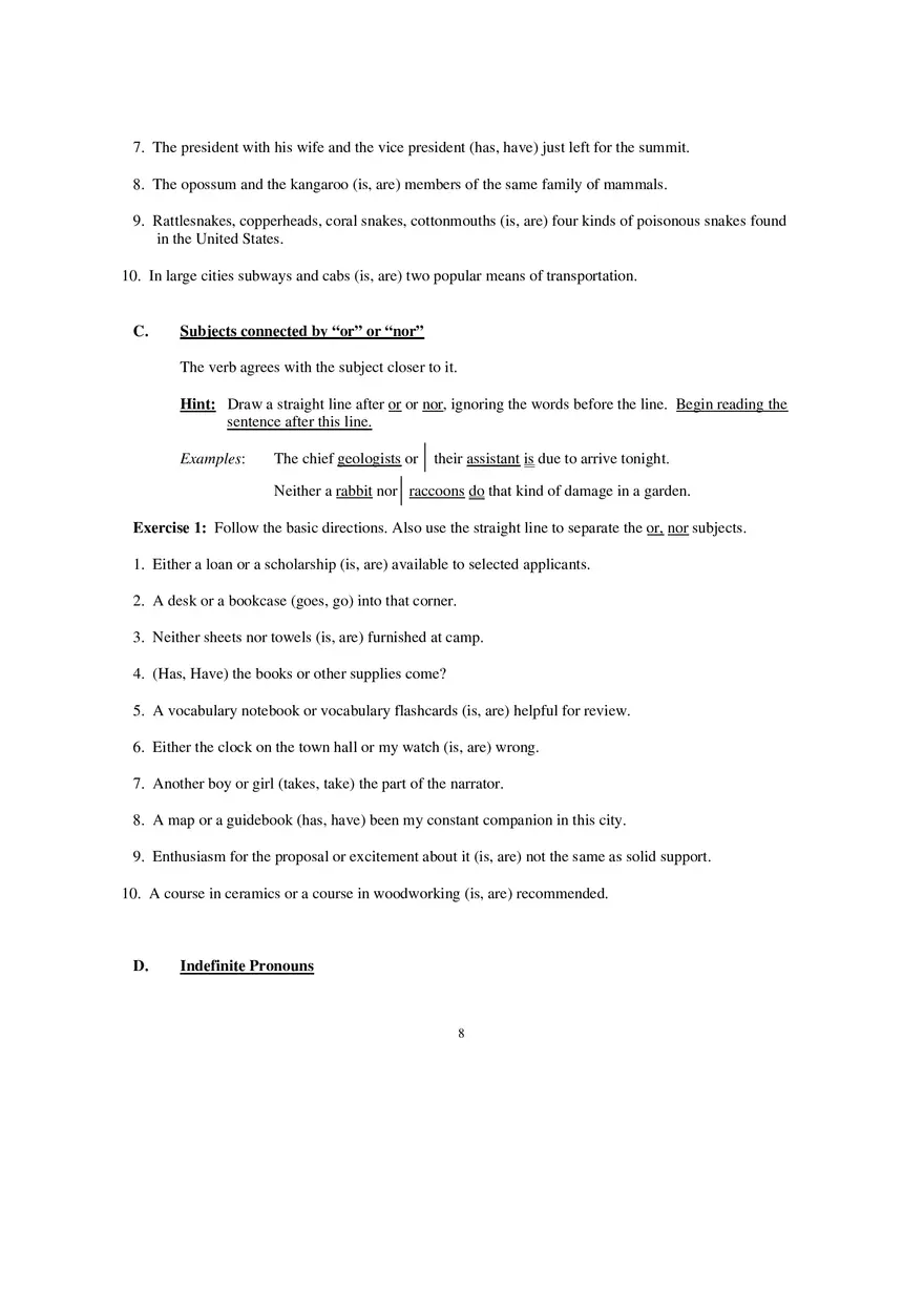 Packet 6 Subject Verb Agreement - Page 19