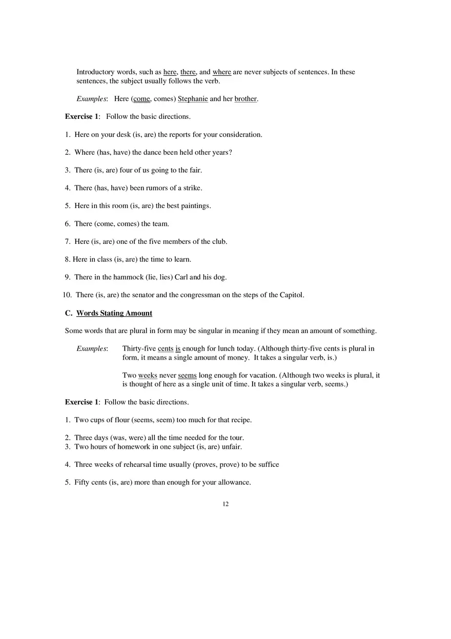 Packet 6 Subject Verb Agreement - Page 4