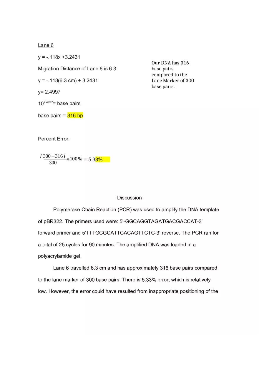 Lab Report Polymerase Chain Reaction - Page 5