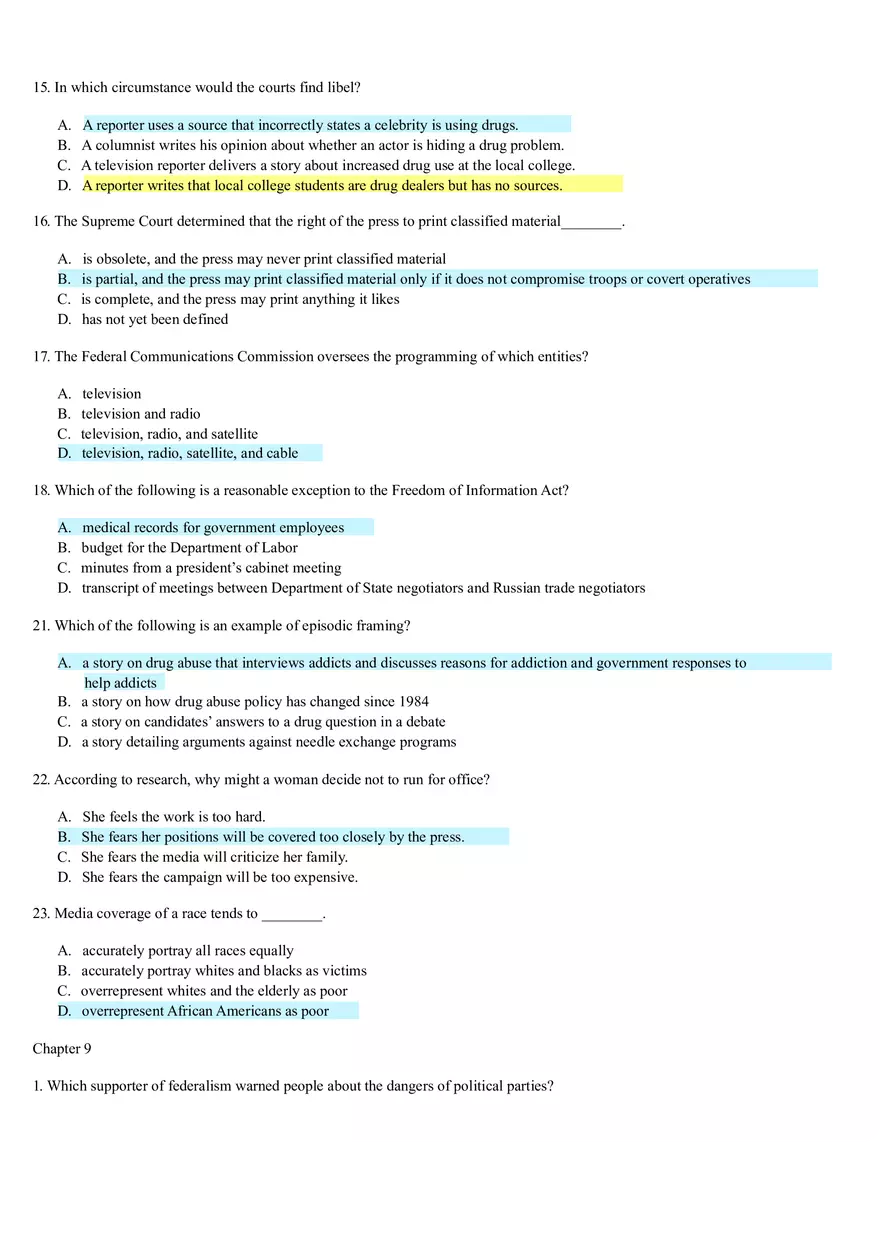 U.S. Government Review Questions Chapters 7-14 - Page 8