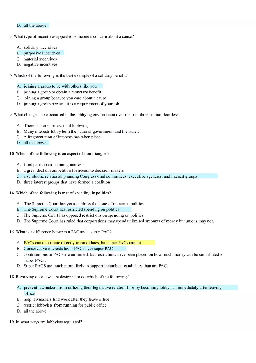 U.S. Government Review Questions Chapters 7-14 - Page 10