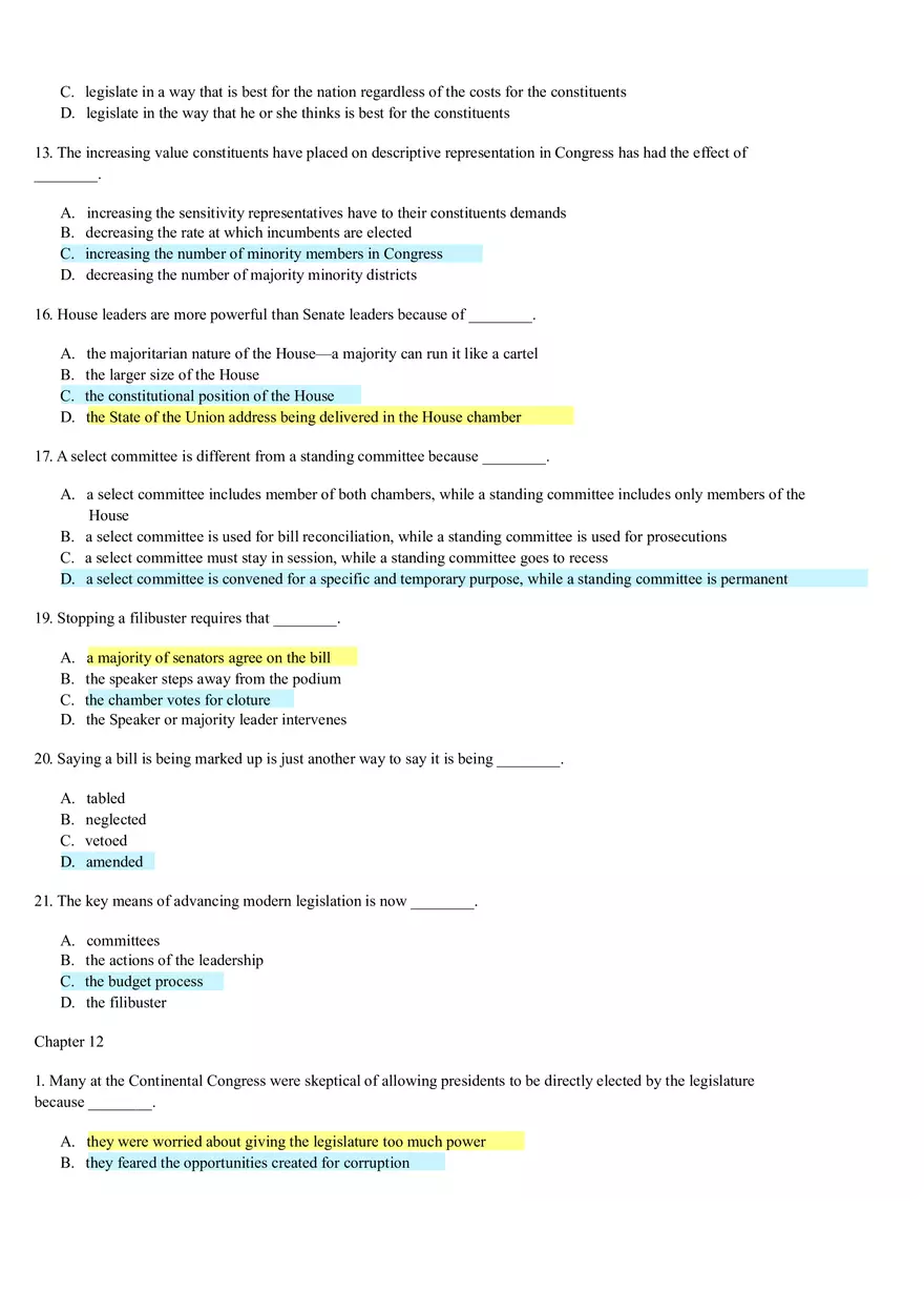 U.S. Government Review Questions Chapters 7-14 - Page 12