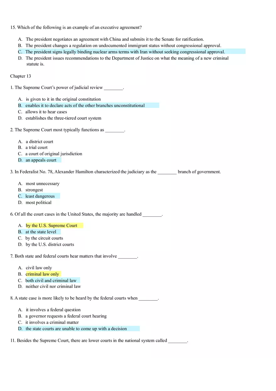 U.S. Government Review Questions Chapters 7-14 - Page 14