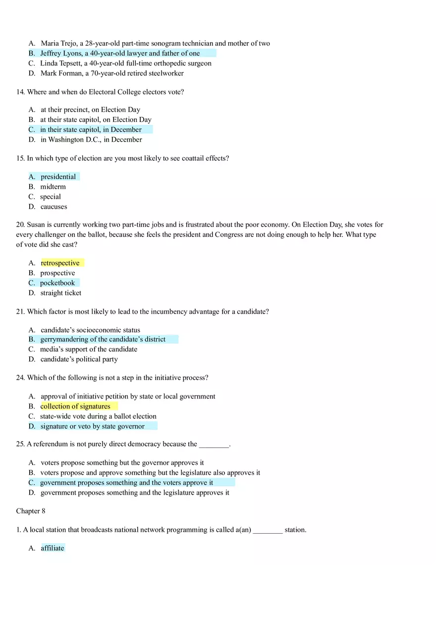 U.S. Government Review Questions Chapters 7-14 - Page 2