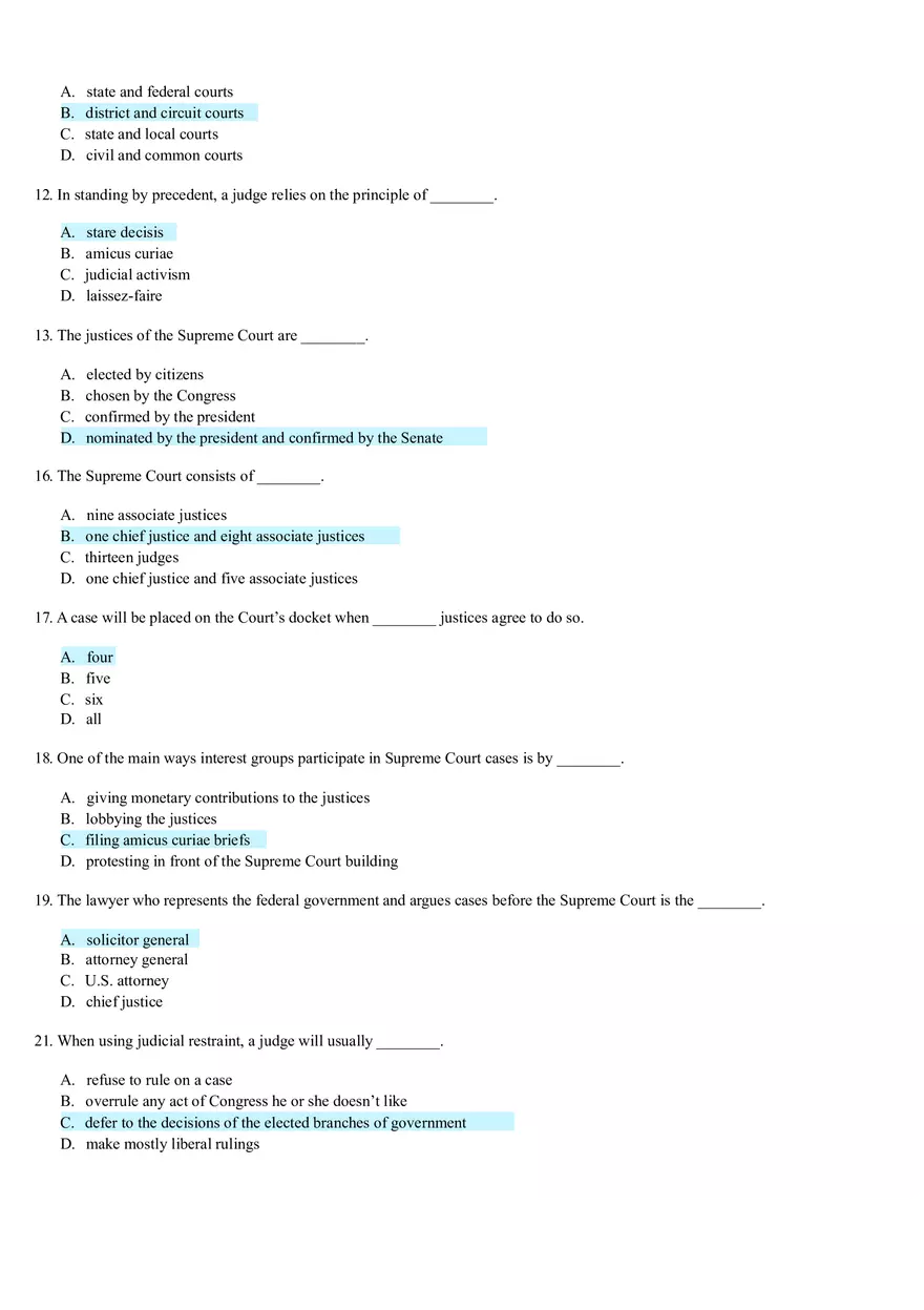U.S. Government Review Questions Chapters 7-14 - Page 3