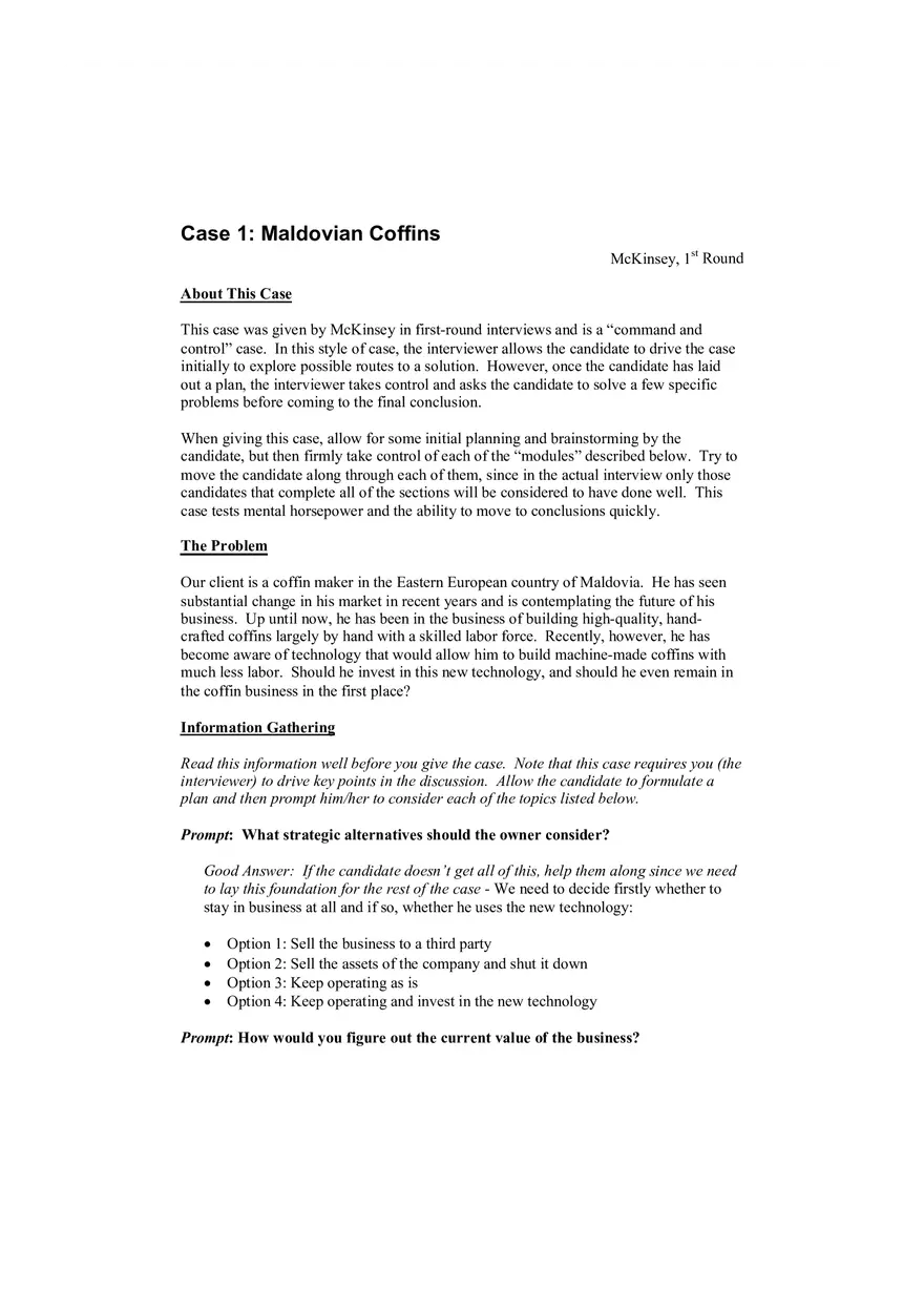 What Interviewers Want 3 Cases - Page 1