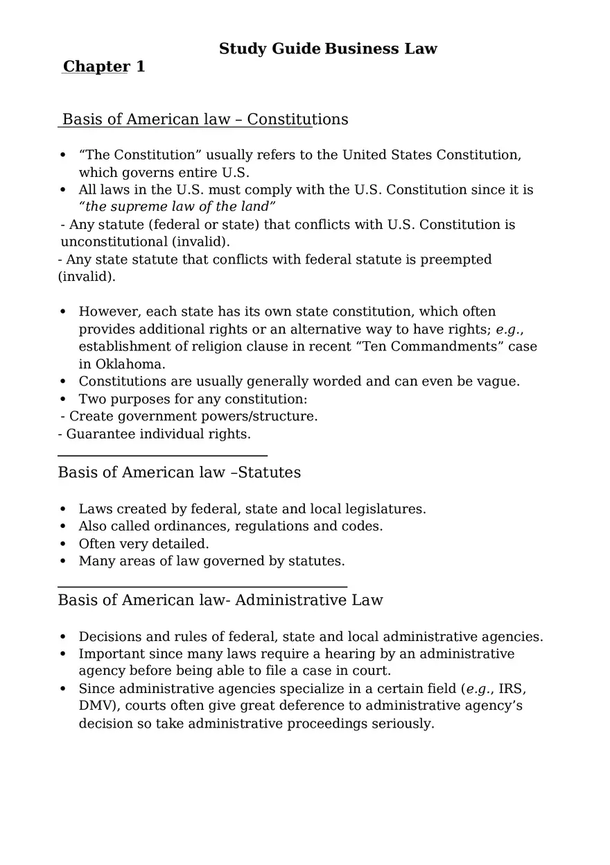 Basis of American Law - Constitutions Part 1 - Page 1