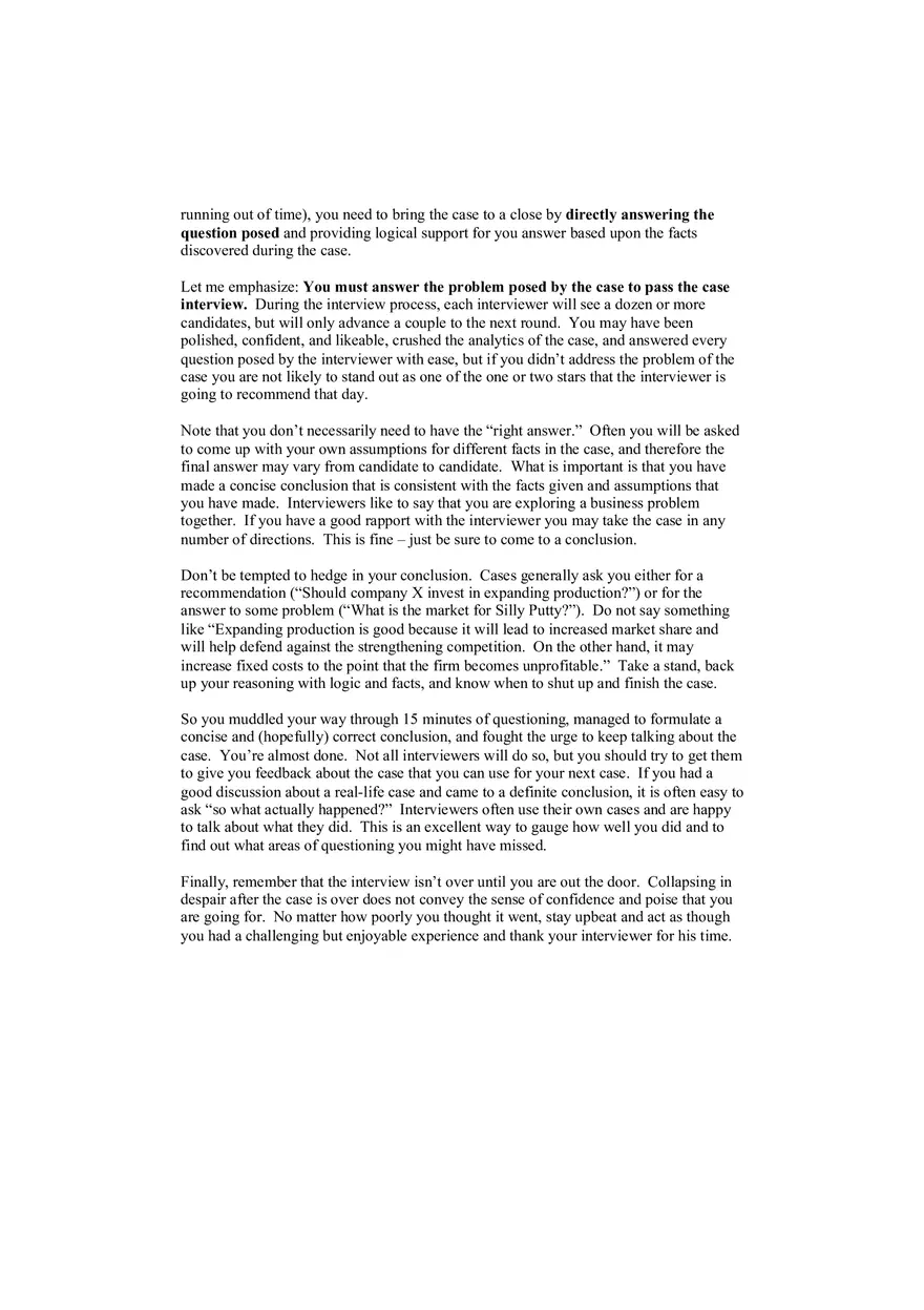 What Interviewers Want - Management Consulting - Page 2