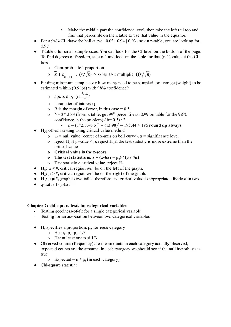 Elementary Statistics - Collecting Data Study Guide - Page 6
