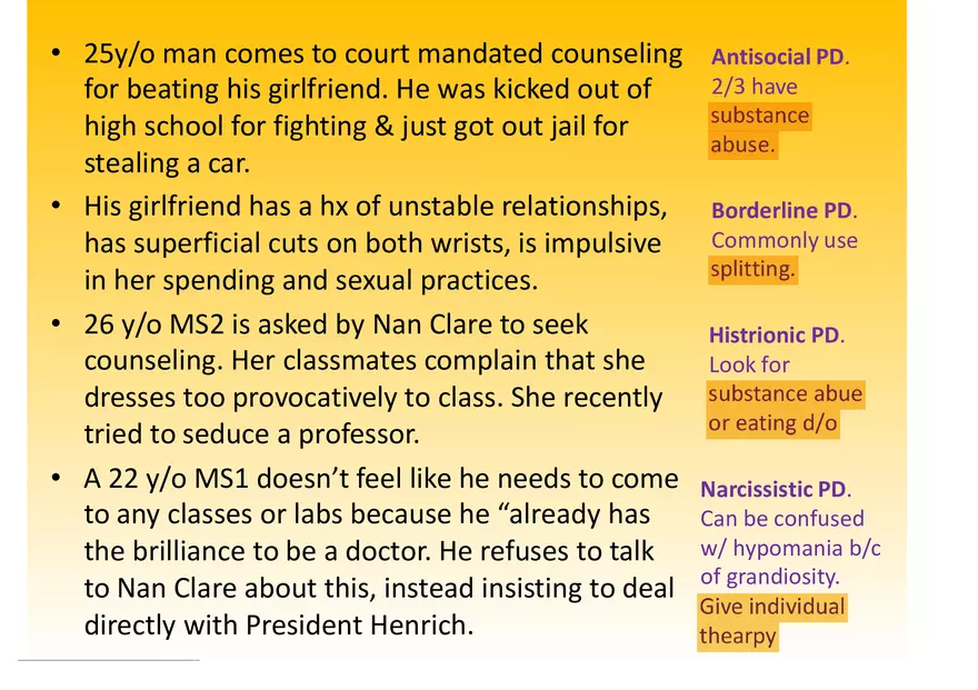 High Yield Psychiatry Shelf Exam Review Notes Part 3 - Page 5
