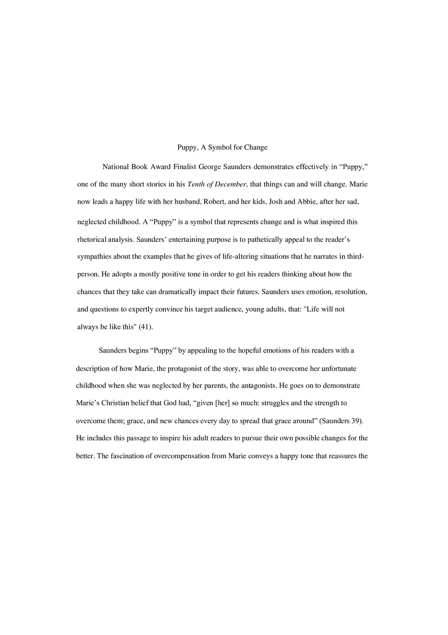 Puppy Rhetorical Analysis - Page 1
