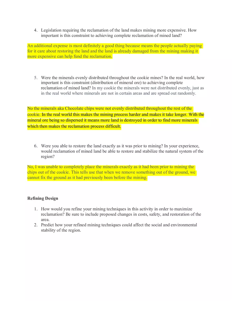 Rocks Minerals Resources Lab Activity - Page 3