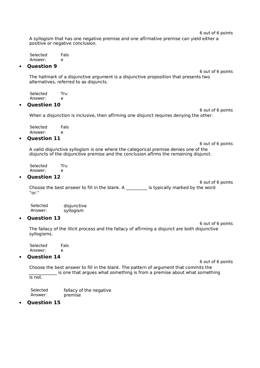 Categorical Syllogisms and Logical Fallacies Answer Key - Page 2