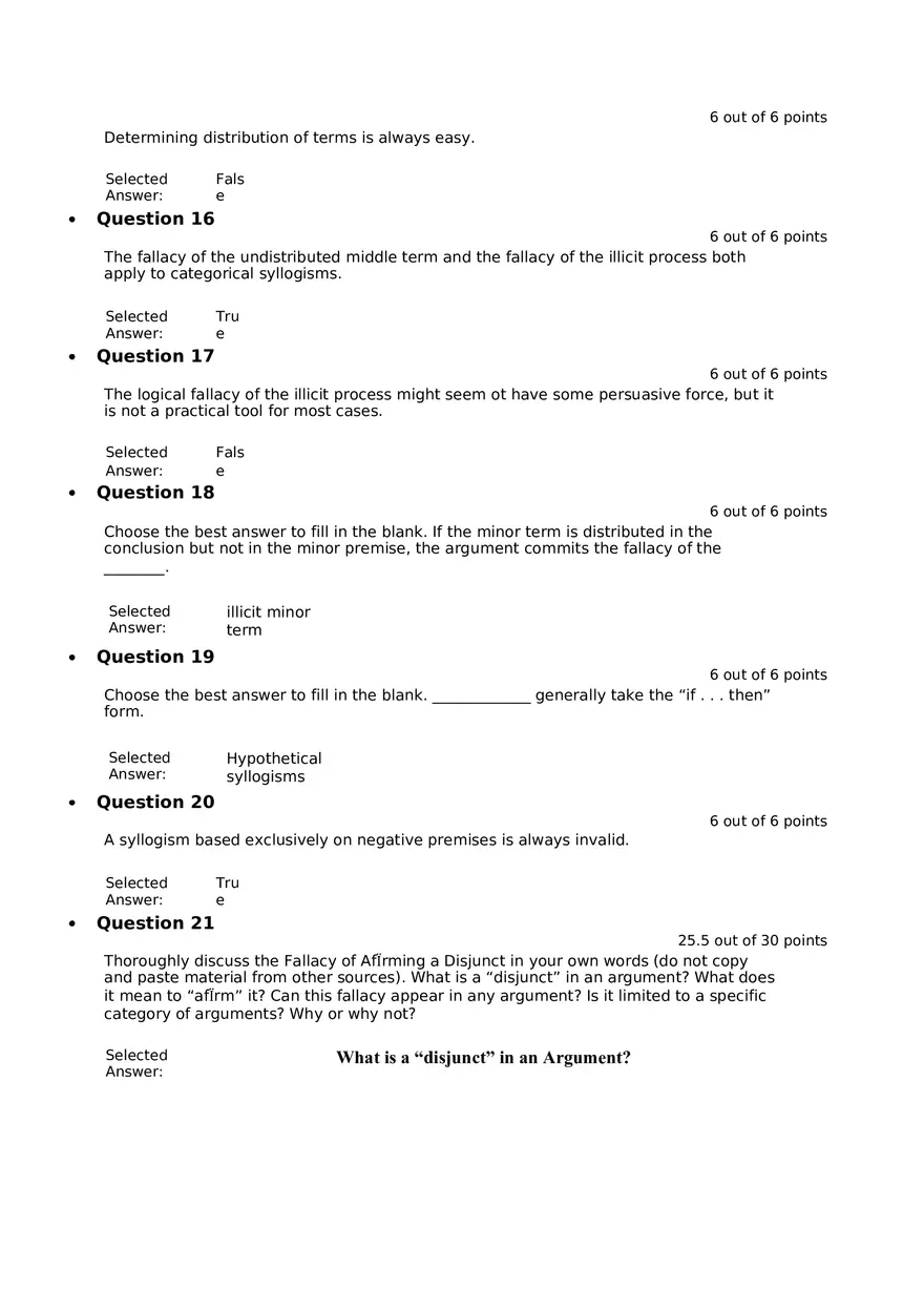 Categorical Syllogisms and Logical Fallacies Answer Key - Page 3