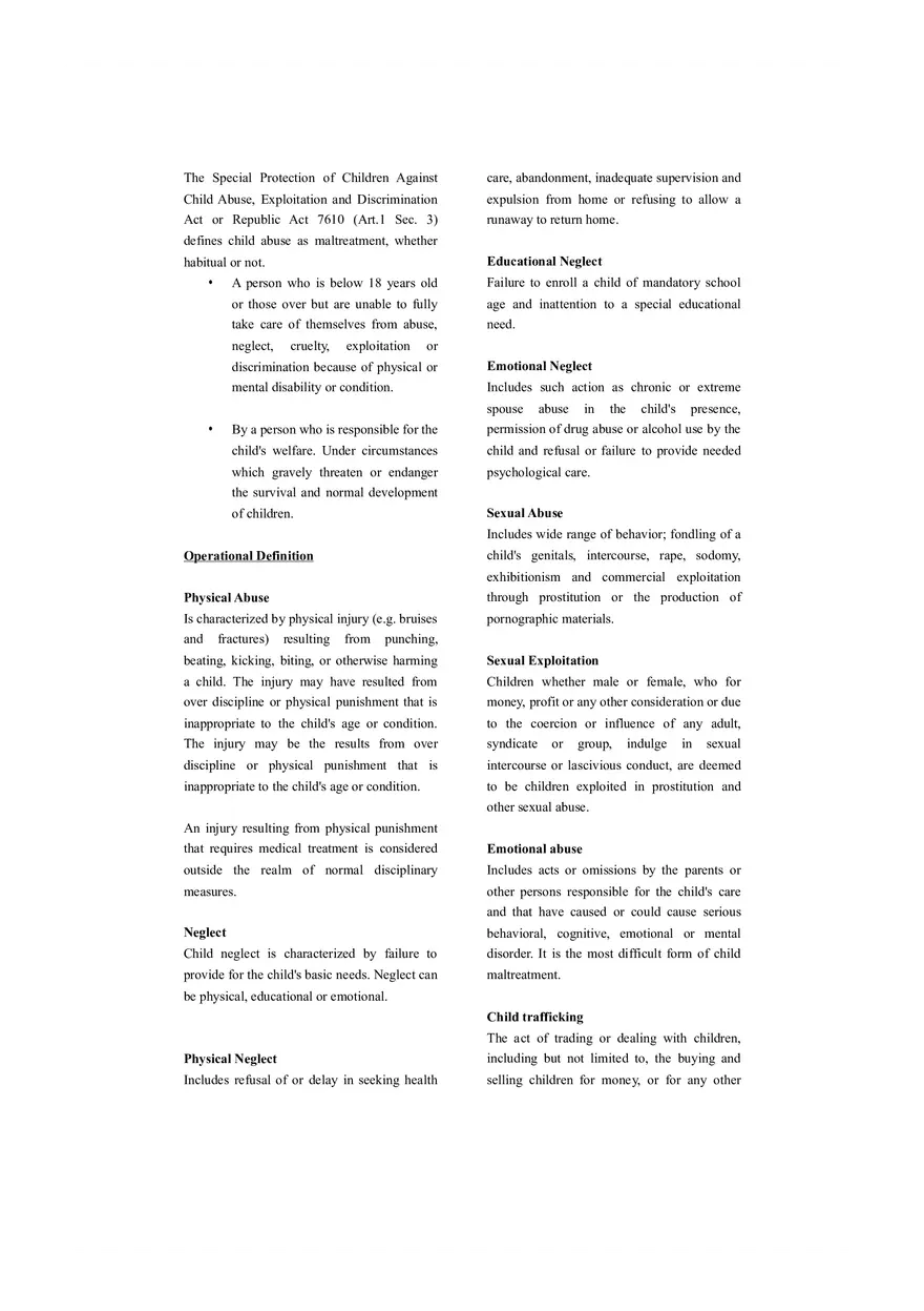 The Special Protection of Children Against Child Abuse - Page 1