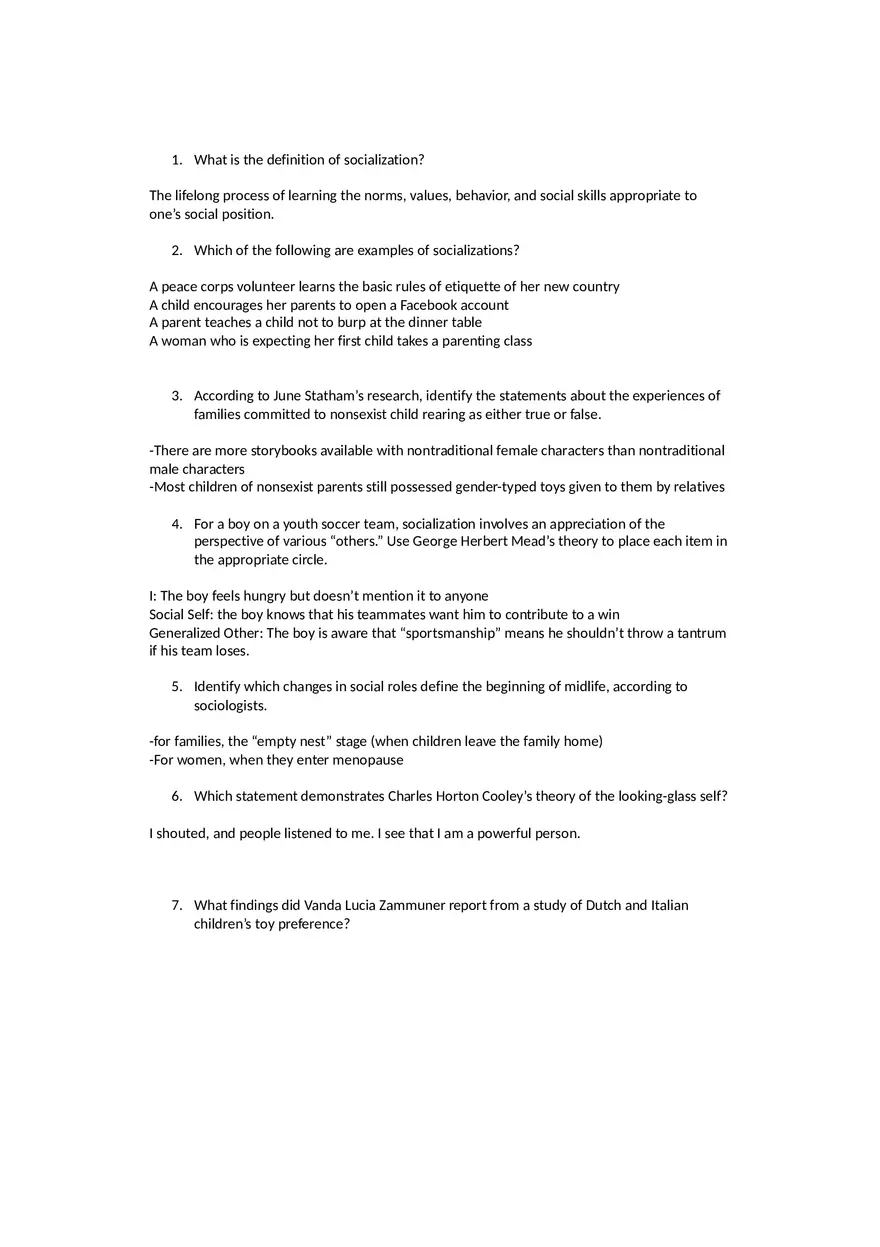 Sociology Midterm One Questions and Answers Part 2 - Page 11