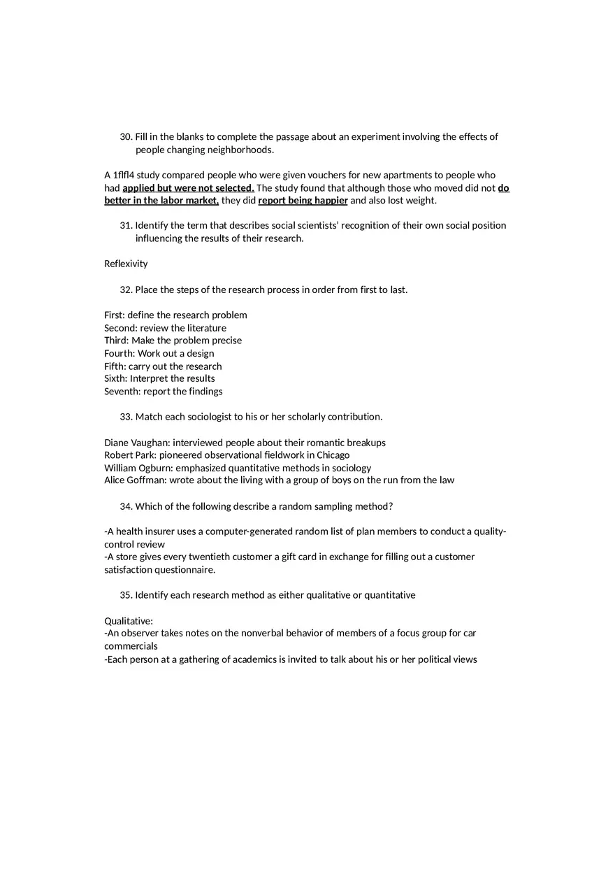 Sociology Midterm One Questions and Answers Part 2 - Page 2
