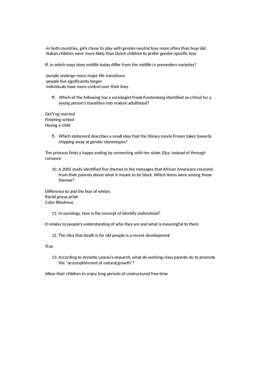 Sociology Midterm One Questions and Answers Part 2 - Page 3