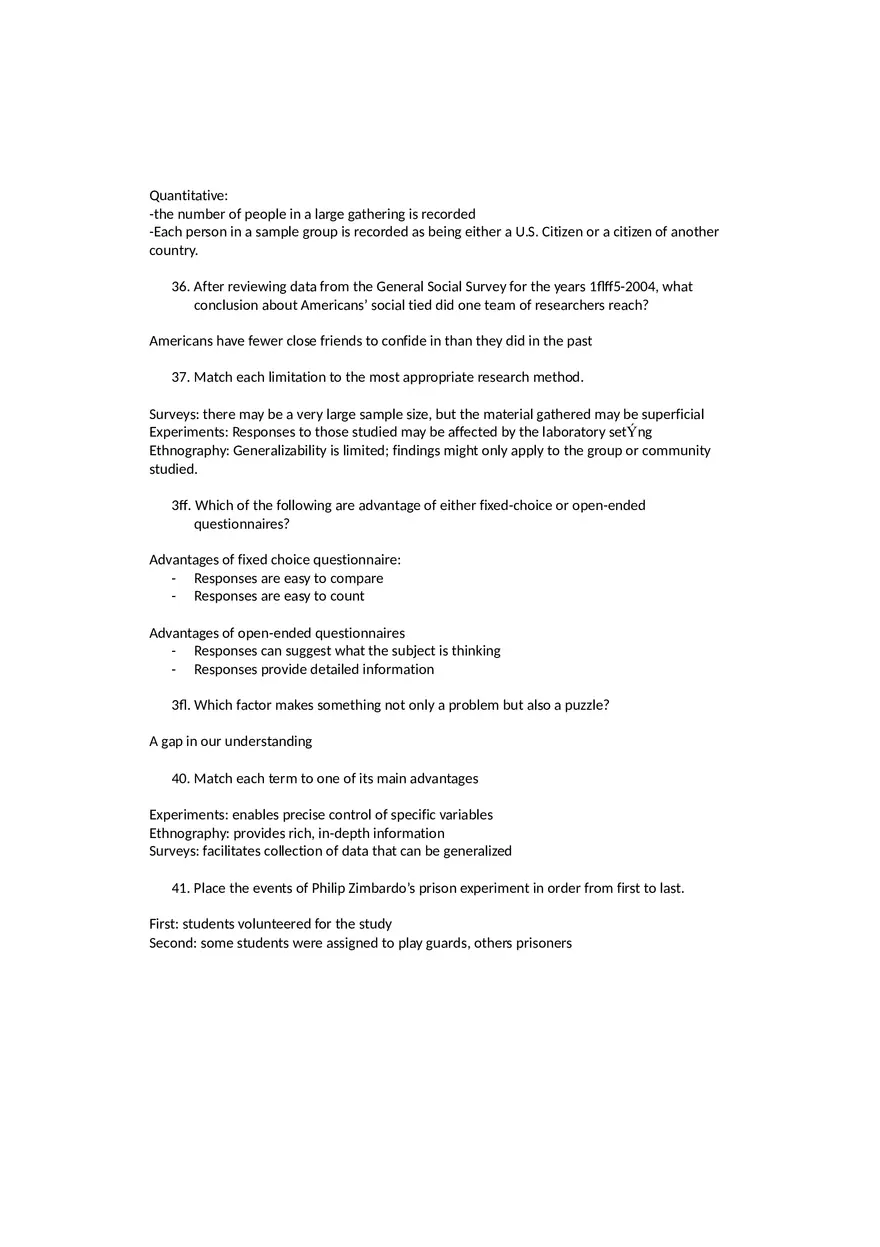 Sociology Midterm One Questions and Answers Part 2 - Page 4