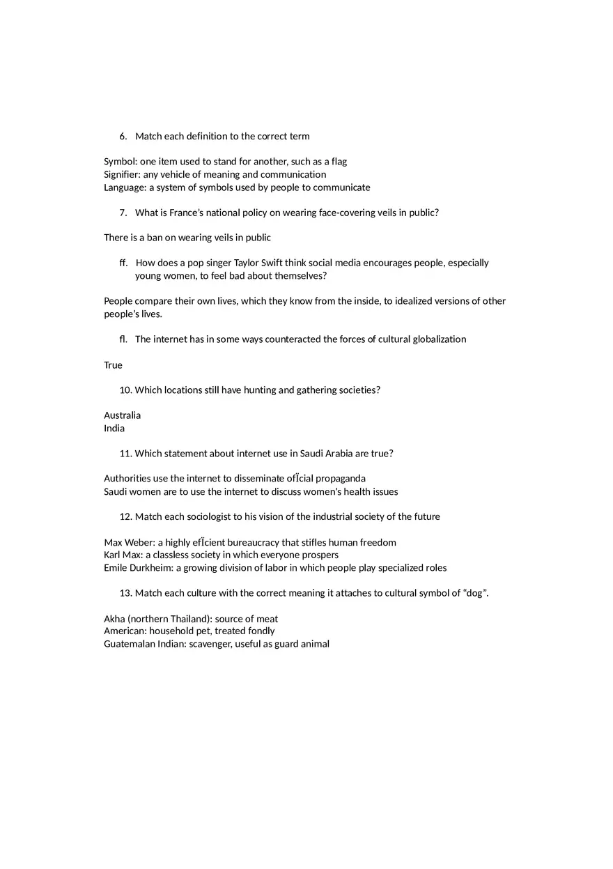 Sociology Midterm One Questions and Answers Part 2 - Page 6