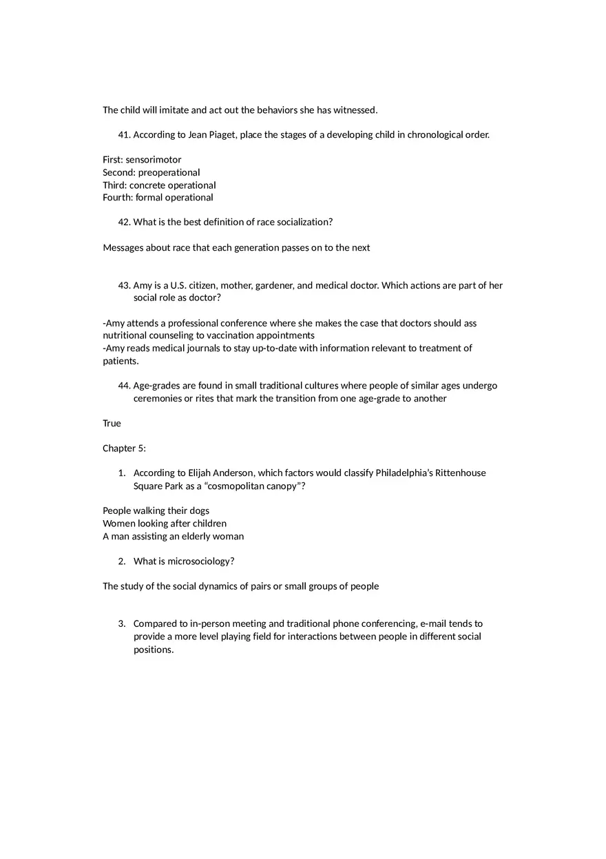 Sociology Midterm One Questions and Answers Part 3 - Page 8