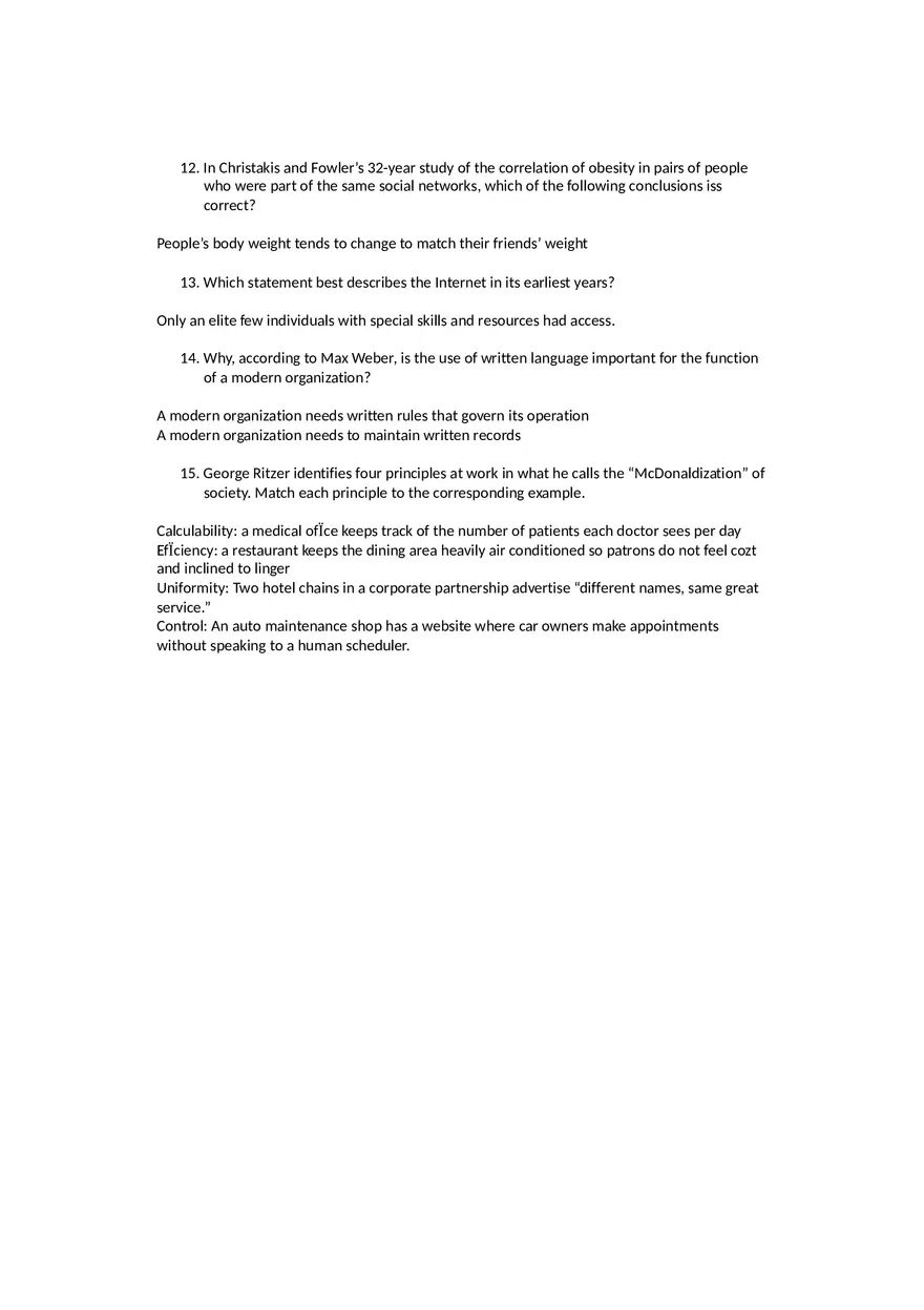 Sociology Midterm One Questions and Answers Part 3 - Page 5