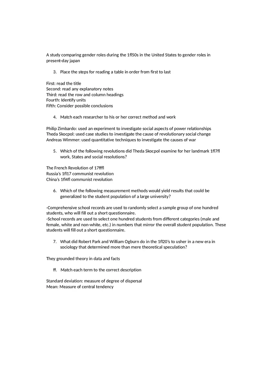 Sociology Midterm One Questions and Answers Part 1 - Page 8