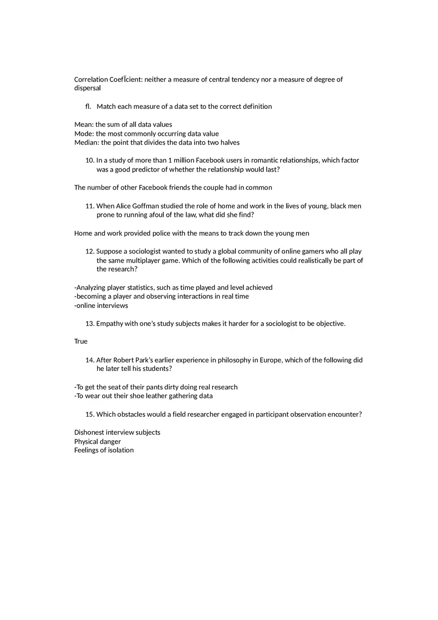 Sociology Midterm One Questions and Answers Part 1 - Page 9