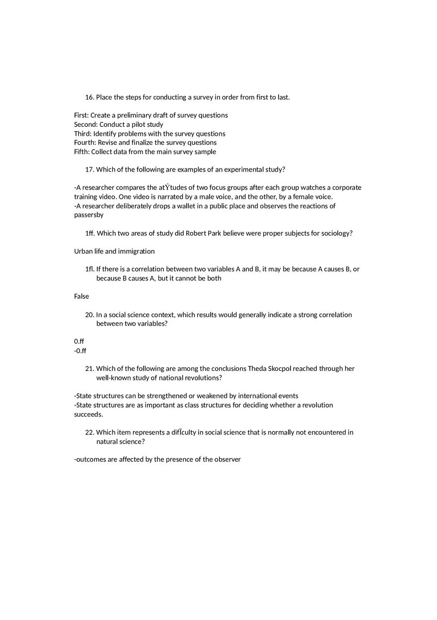 Sociology Midterm One Questions and Answers Part 1 - Page 10