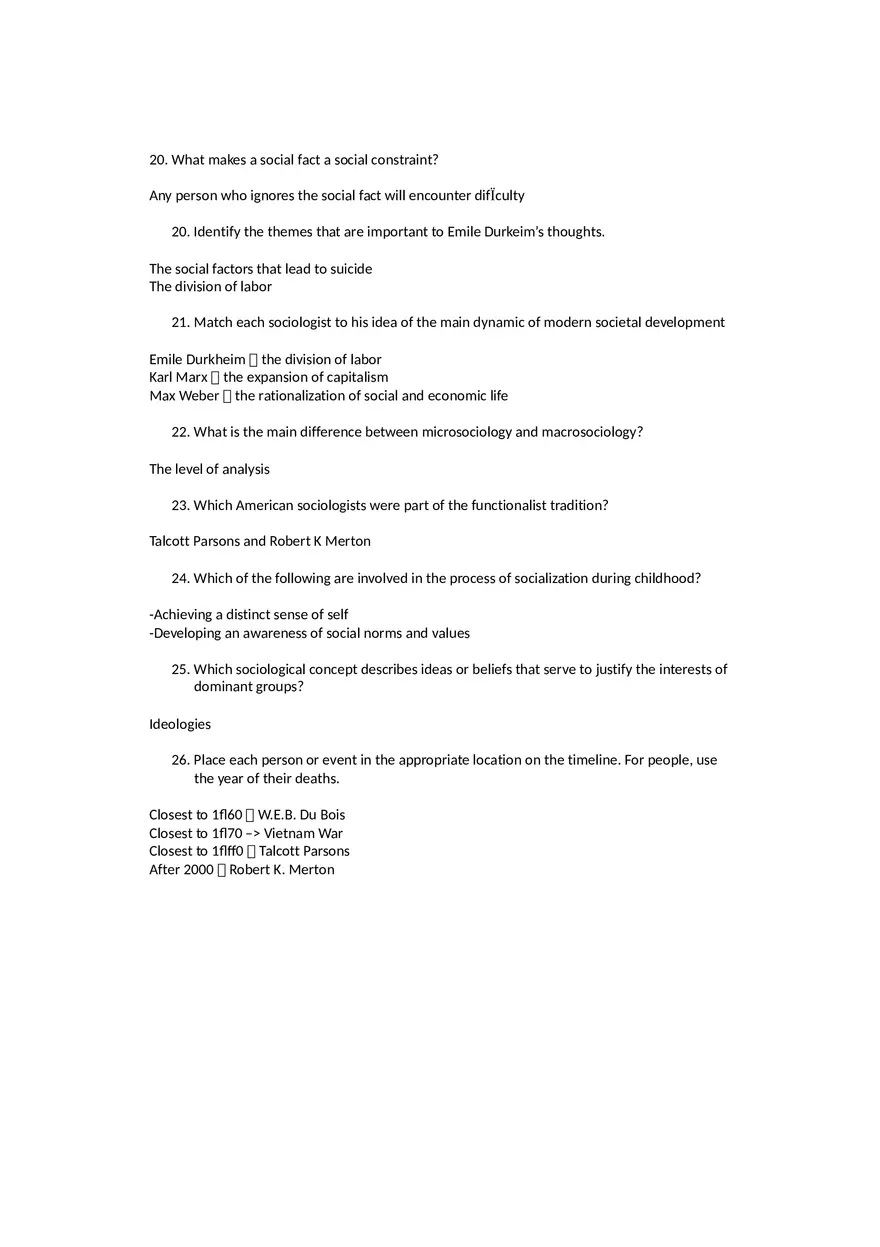 Sociology Midterm One Questions and Answers Part 1 - Page 4