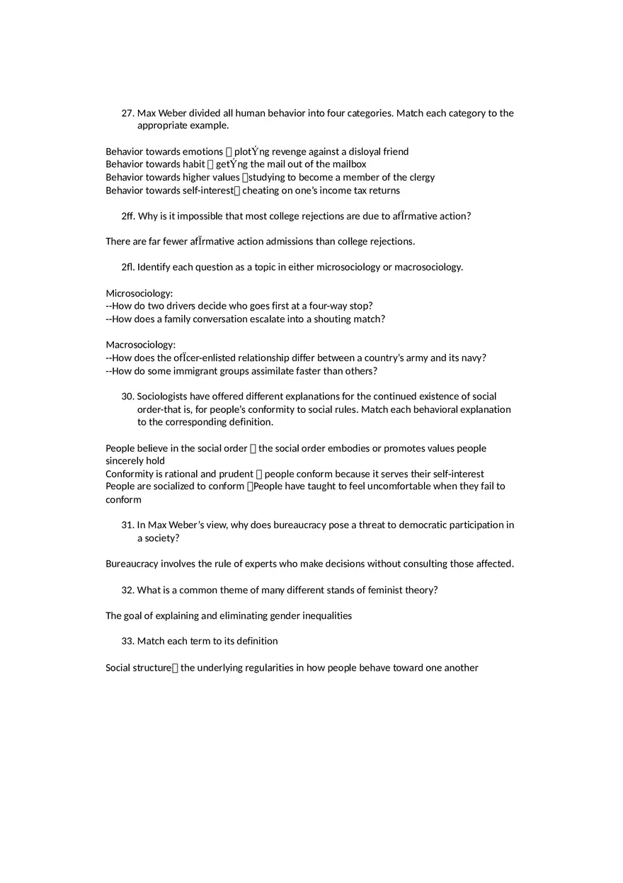Sociology Midterm One Questions and Answers Part 1 - Page 5