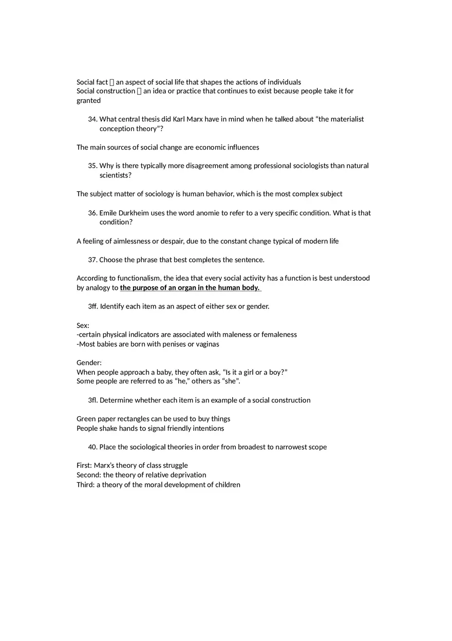 Sociology Midterm One Questions and Answers Part 1 - Page 6