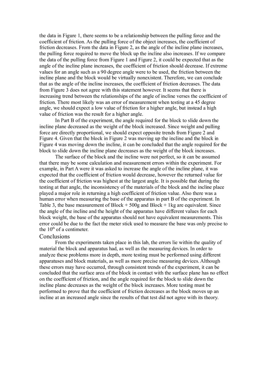 Friction and The Inclined Plane Lab Report - Page 6