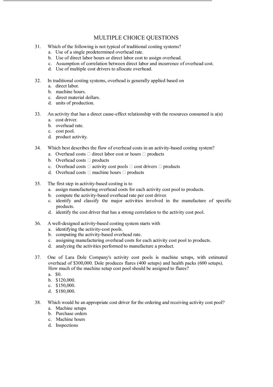 Activity Based Costing Answer Key - Page 11