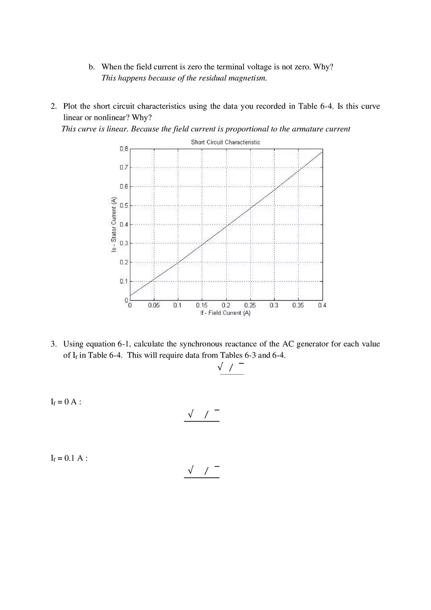 Synchronous Generator Lab Report - Page 5