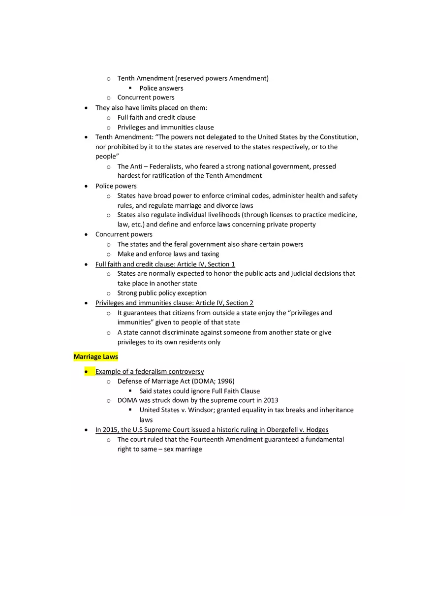 Federalism in the Constitution Notes - Page 2