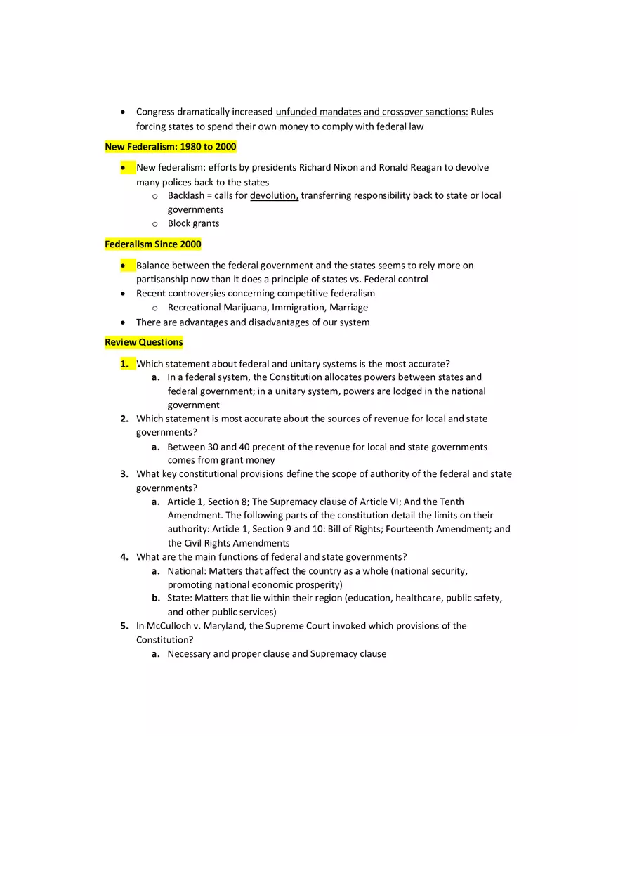 Federalism in the Constitution Notes - Page 4