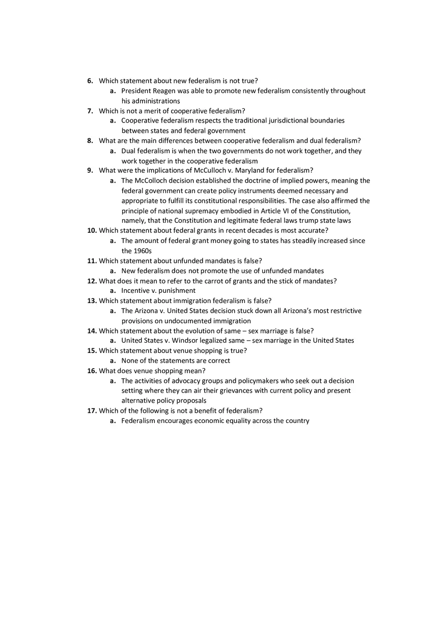 Federalism in the Constitution Notes - Page 5