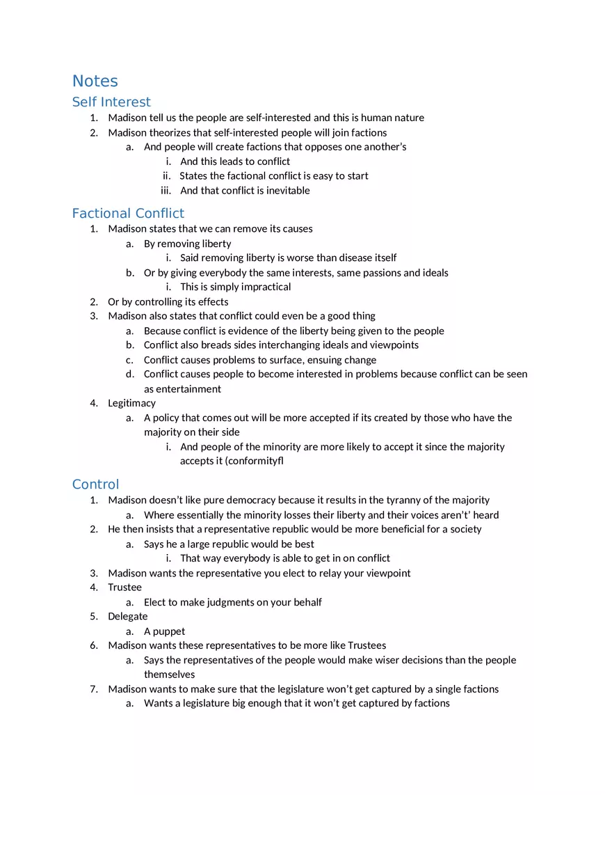 The Federalist Paper No. 10 Summary - Page 2