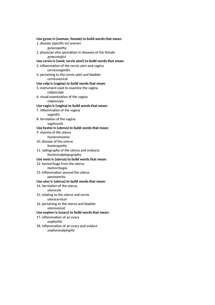 Assignment Answers - Gynecopathy - Page 1