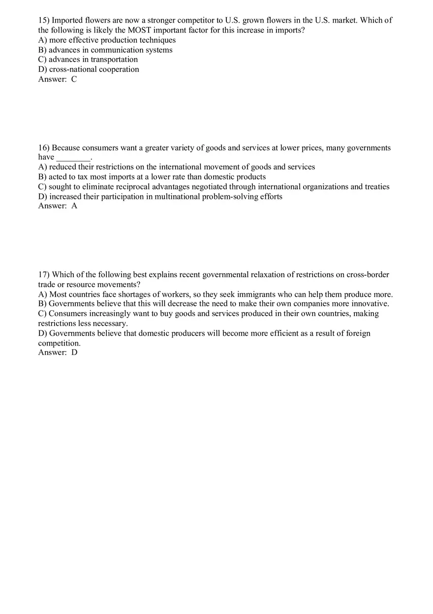 Globalization and International Business Answer Key Part 1 - Page 8