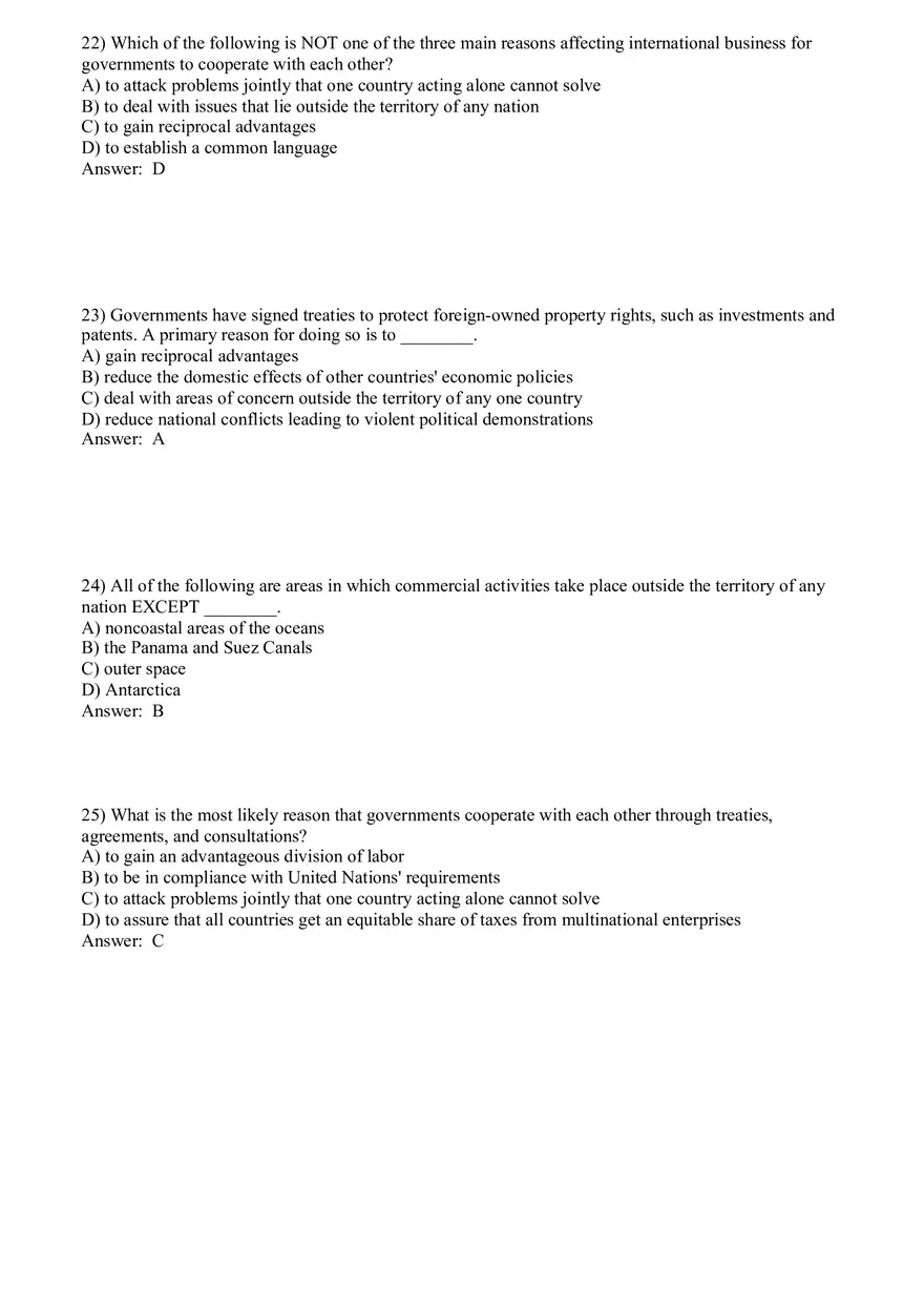 Globalization and International Business Answer Key Part 1 - Page 10