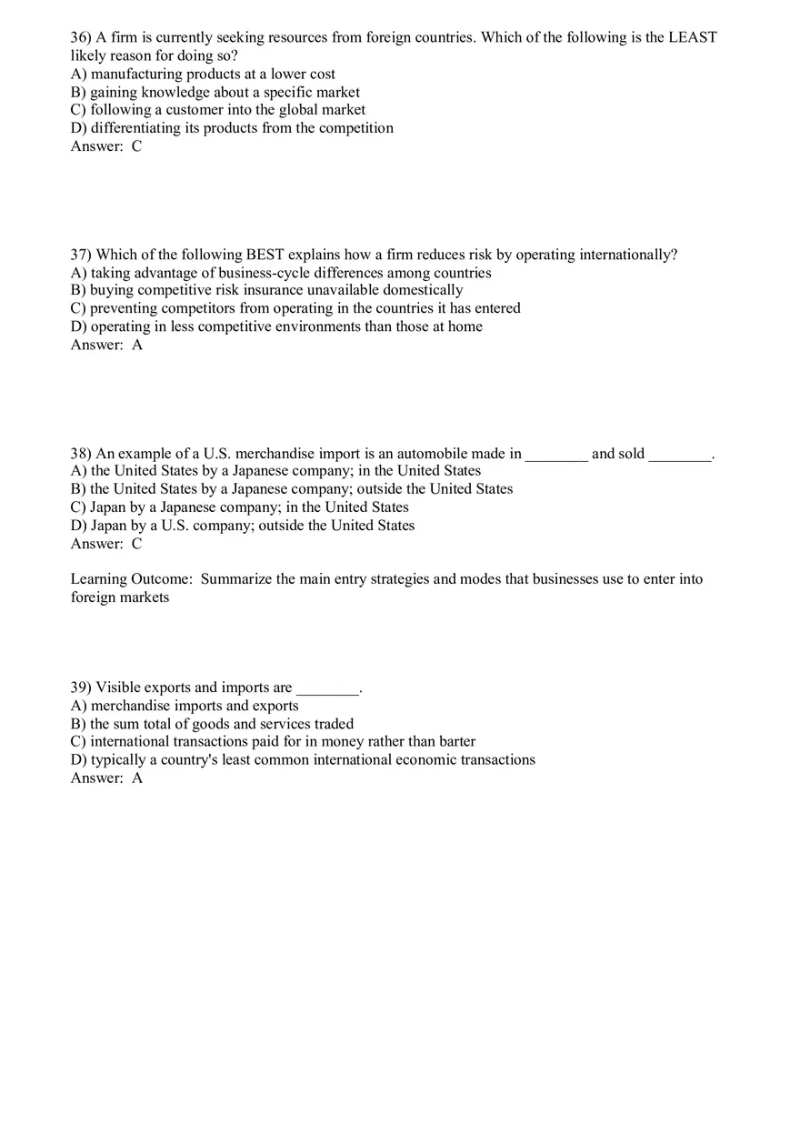 Globalization and International Business Answer Key Part 1 - Page 14