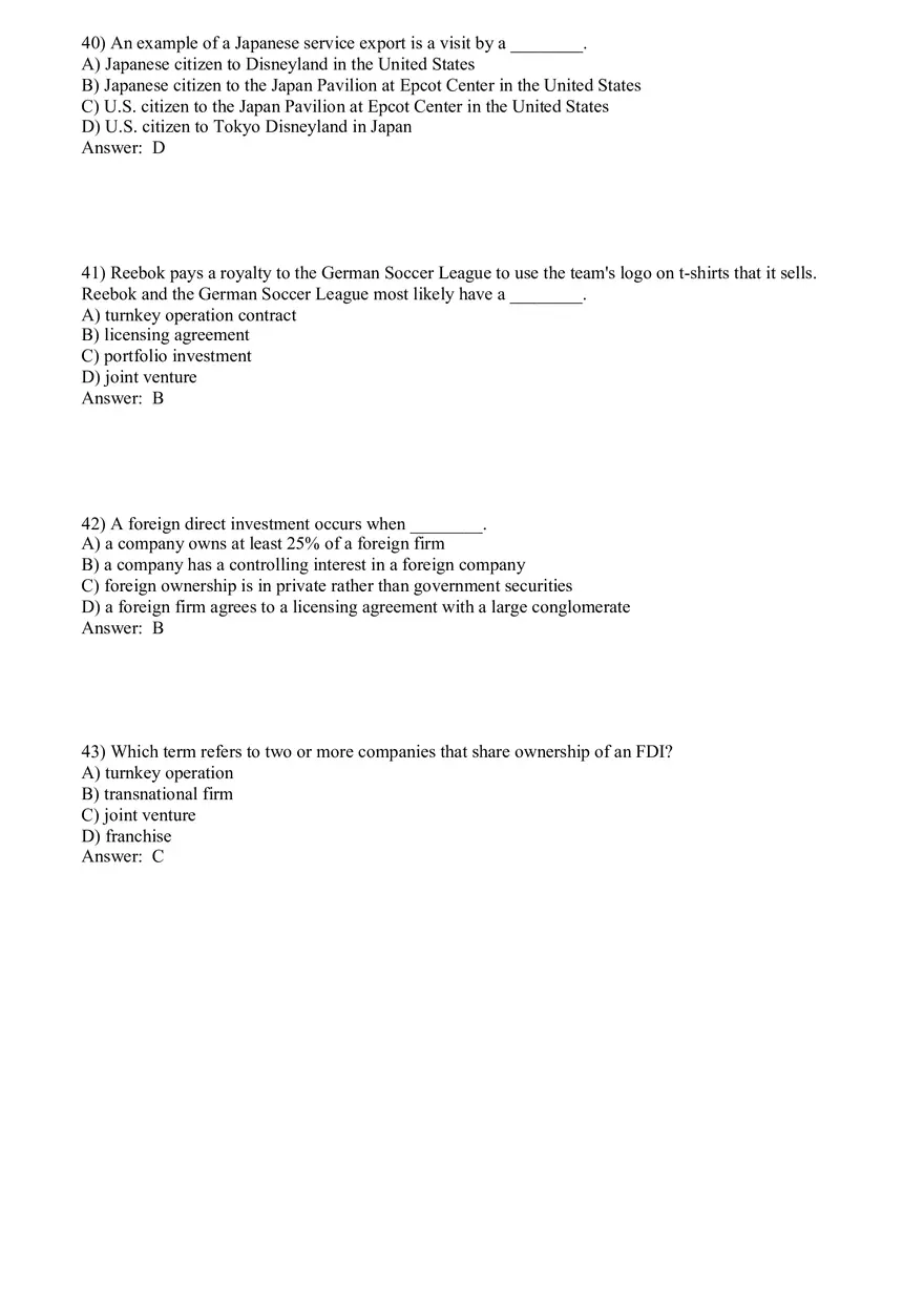 Globalization and International Business Answer Key Part 1 - Page 3