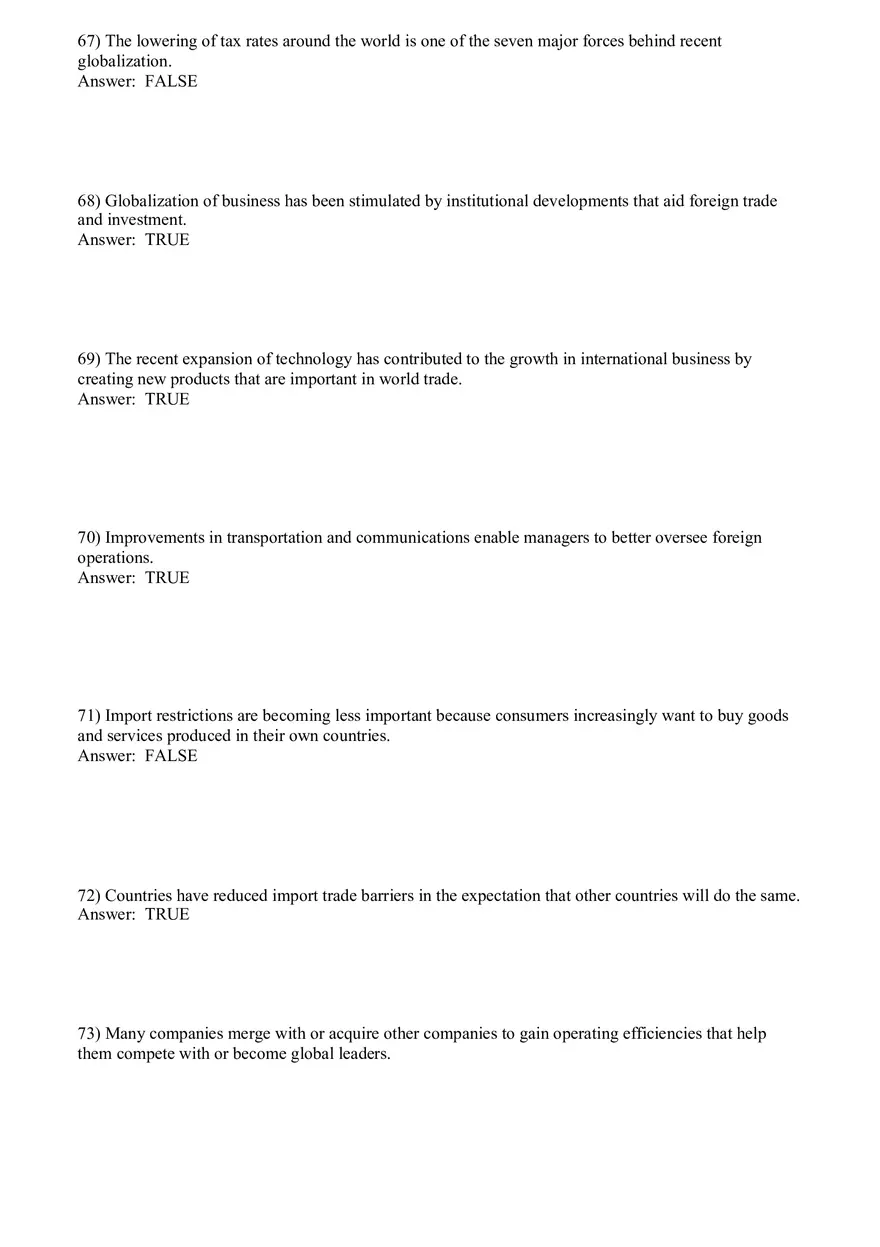 Globalization and International Business Answer Key Part 2 - Page 7