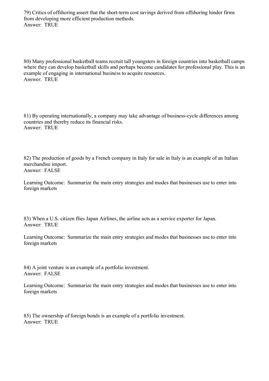 Globalization and International Business Answer Key Part 2 - Page 9