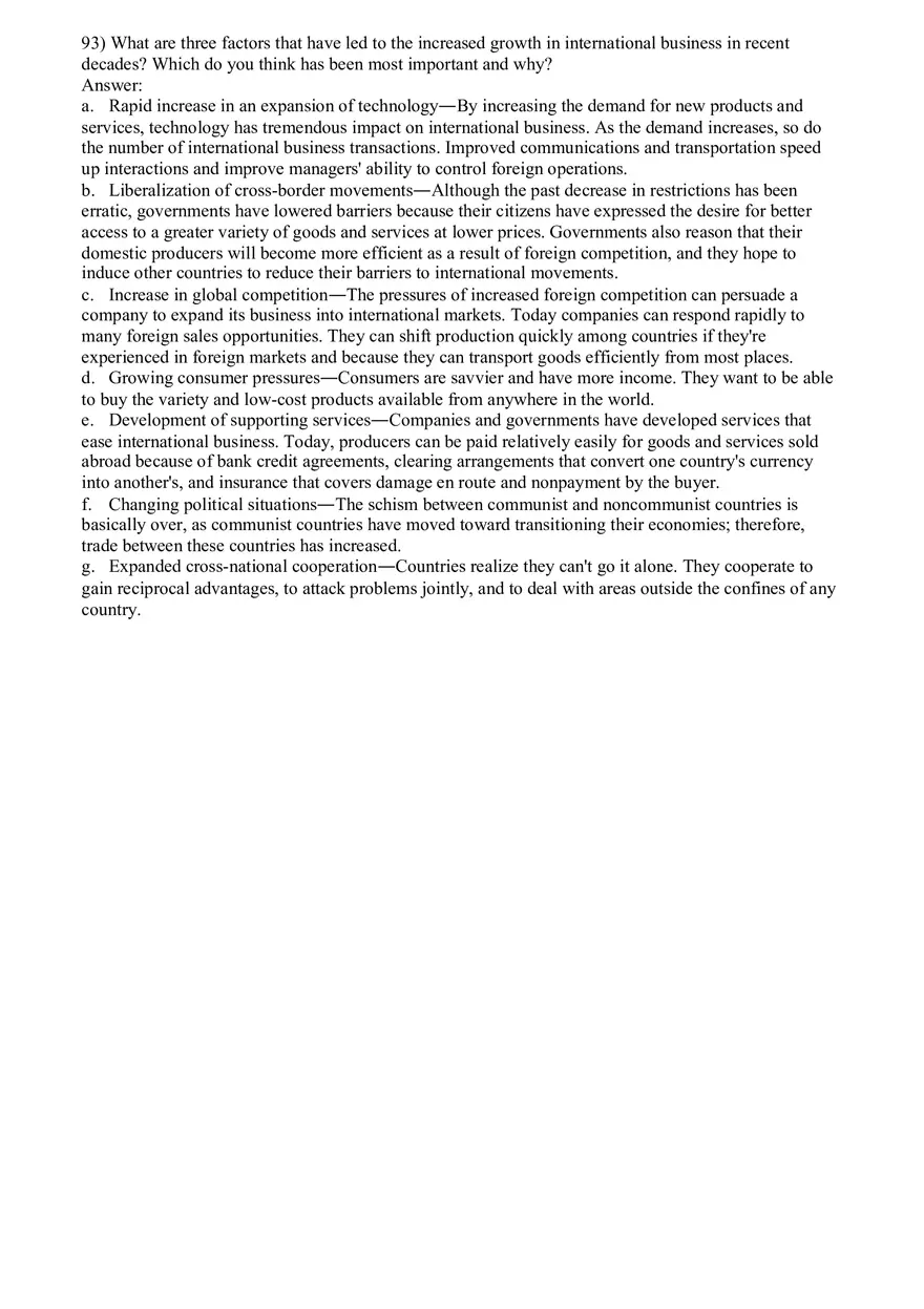 Globalization and International Business Answer Key Part 2 - Page 12
